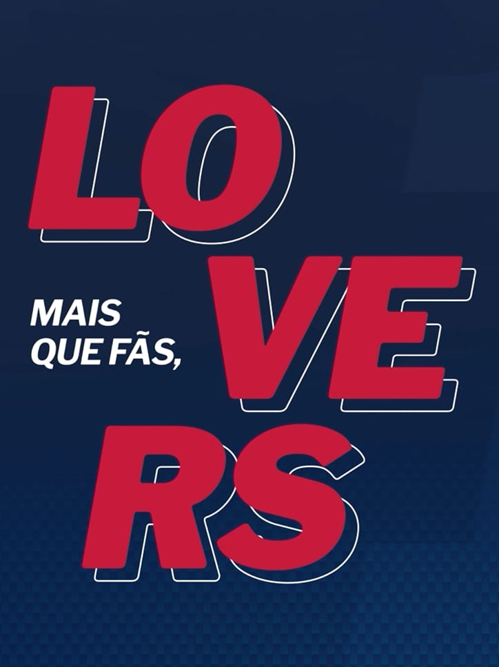 Identidade visual da campanha "Lovers" de MILITEC 1, com o design destacando o conceito de ser "Mais que fãs".
