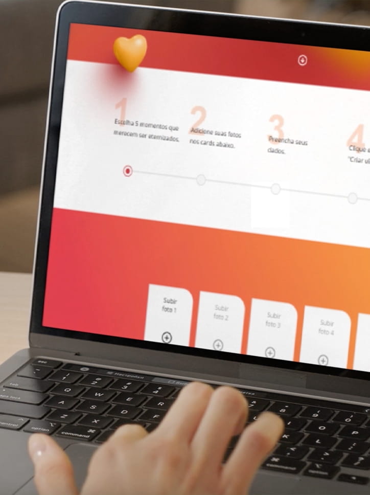 Interface de uma plataforma online da campanha de Dia das Mães da Frimesa.